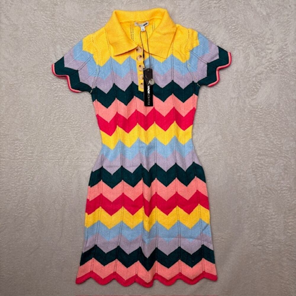 NWT- Fashion Nova Always Happy Knit Mini Dress (Women’s M)